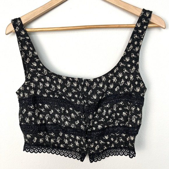Free People Tops - Free People Crop Top Womens Large Festival Fairy Grunge Boho Dark Feminine Lace